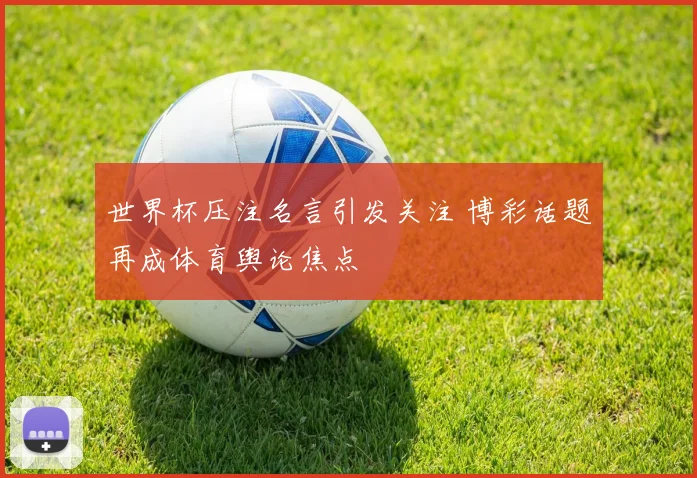 世界杯压注名言引发关注 博彩话题再成体育舆论焦点